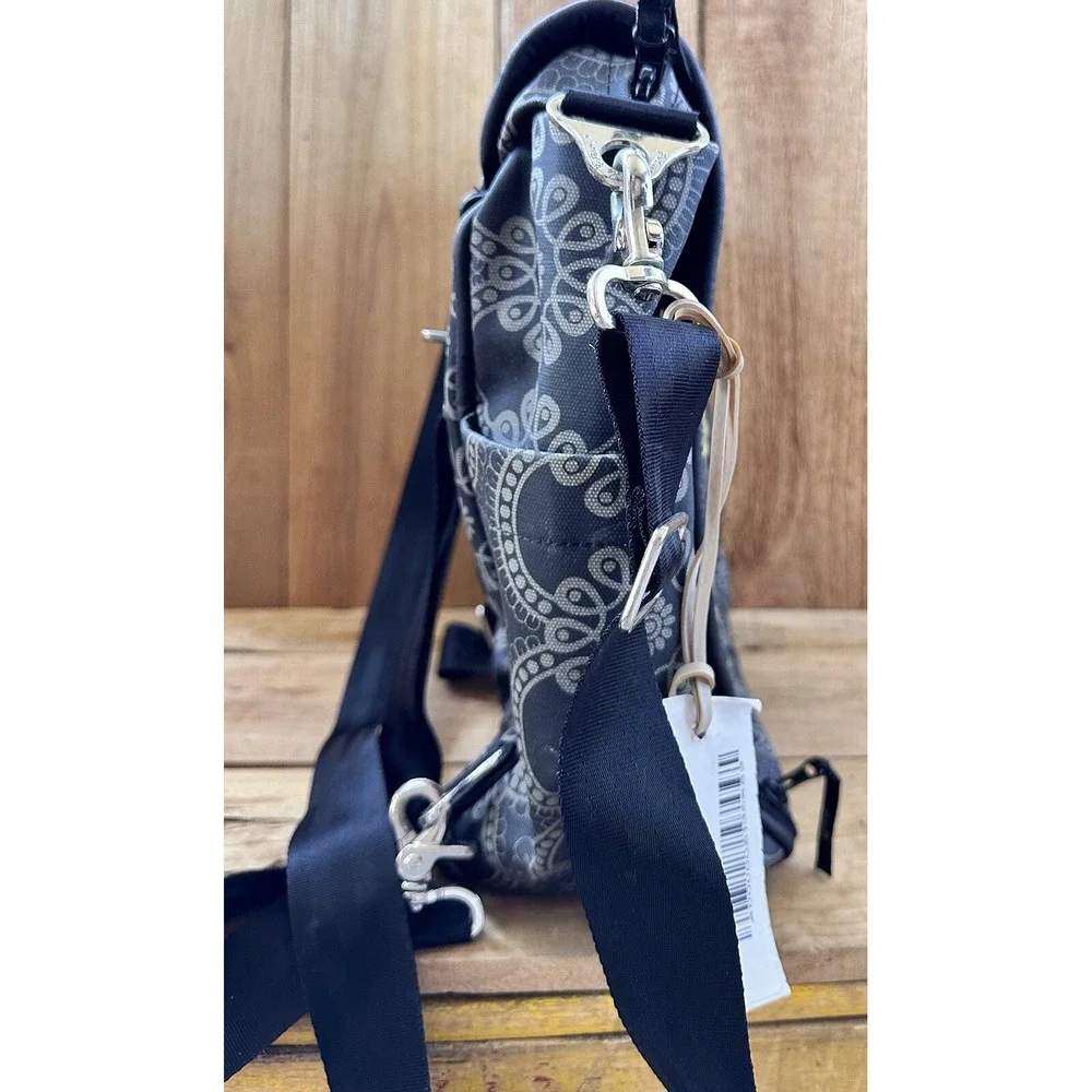 Petunia Pickle Bottom Boxy Diaper Bag Floral Messenger Kids Large Black Gray
